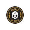 "Coffee or Death" Sticker by Matthew Johnson