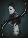 9 of Diamonds: "The Girl with the Dragon Tattoo" by Matthew Rabalais - Hero Complex Gallery
