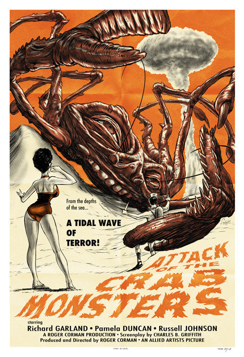 crab monsters Attack Of The Crab Monsters" Small by Stephen Sandoval