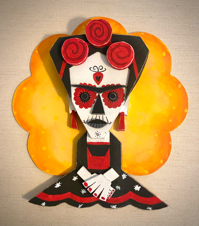 05. "Frida Kahlo Day Of The Dead" Wooden Splinterpunk Art by Steve Casino