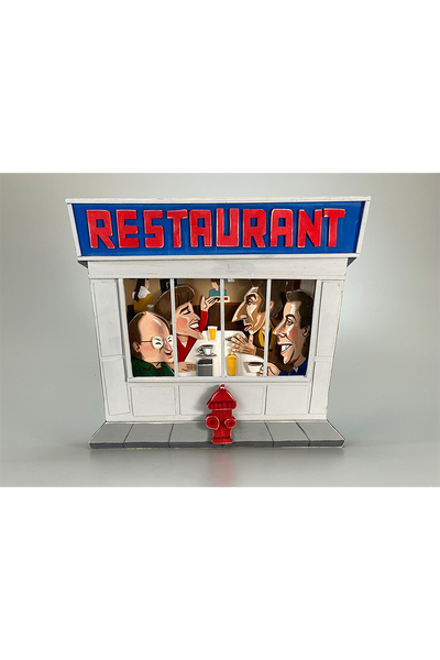 08. "Seinfeld Diner" Wooden Splinterpunk Art by Steve Casino