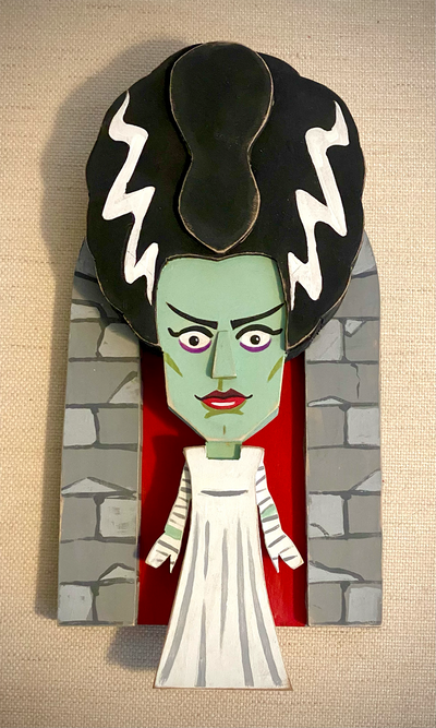 10. "Bride Of Frankenstein" Wooden Splinterpunk Art by Steve Casino