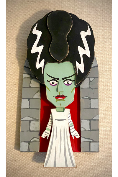 10. "Bride Of Frankenstein" Wooden Splinterpunk Art by Steve Casino