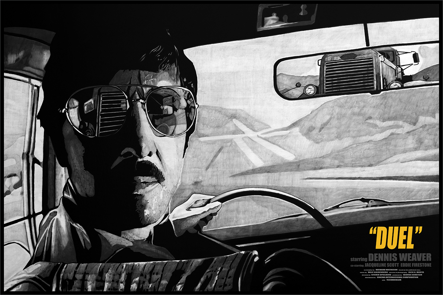 "Hell Road: Peterbilt 281 vs Plymouth Valiant" by Carles Ganya