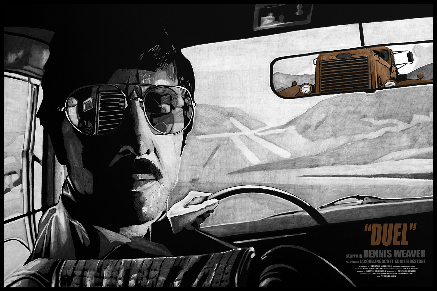 "Hell Road: Peterbilt 281 vs Plymouth Valiant" by Carles Ganya