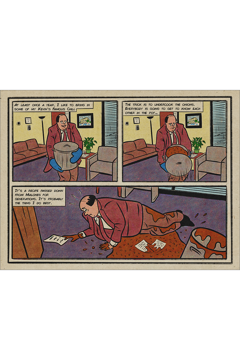 "Kevin’s Famous Chili - Retro Comic Strip" by Sarah Sumeray (THIS IS FUN, ISN’T IT.)