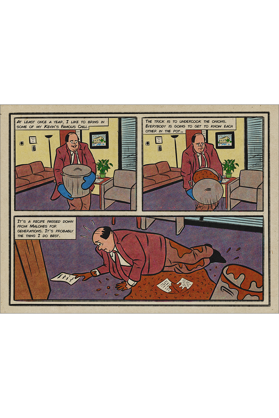 "Kevin’s Famous Chili - Retro Comic Strip" by Sarah Sumeray (THIS IS FUN, ISN’T IT.)