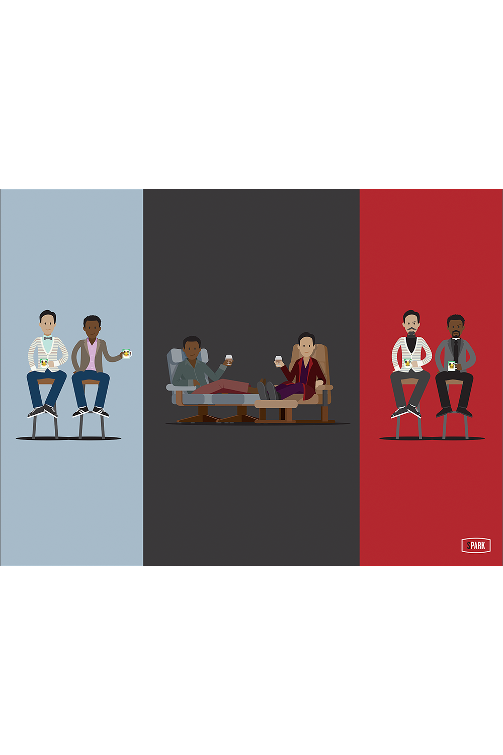 "Troy and Abed in a Triptych!" by Scott Park