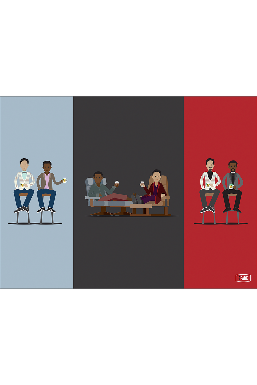 "Troy and Abed in a Triptych!" by Scott Park