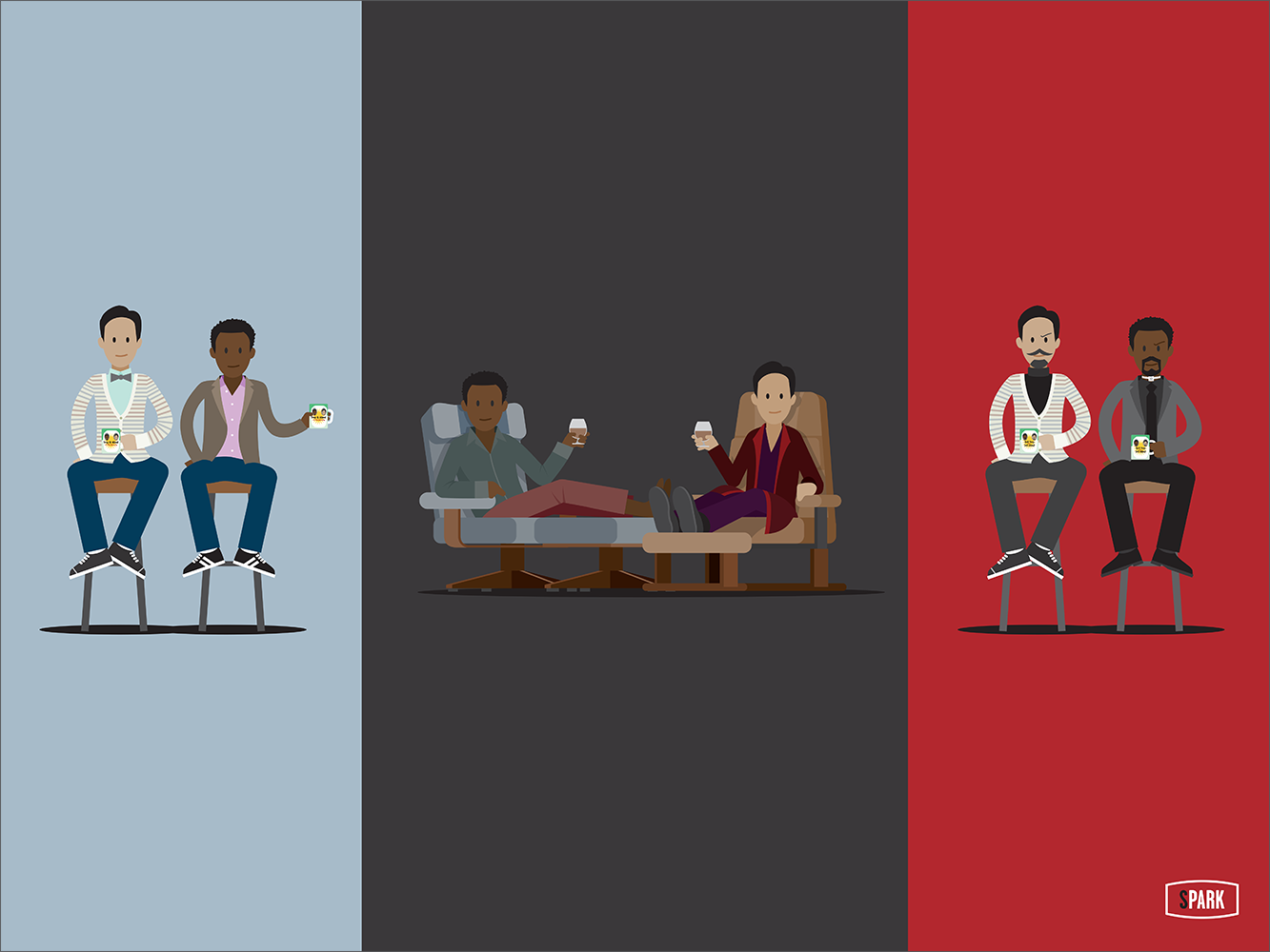 "Troy and Abed in a Triptych!" by Scott Park