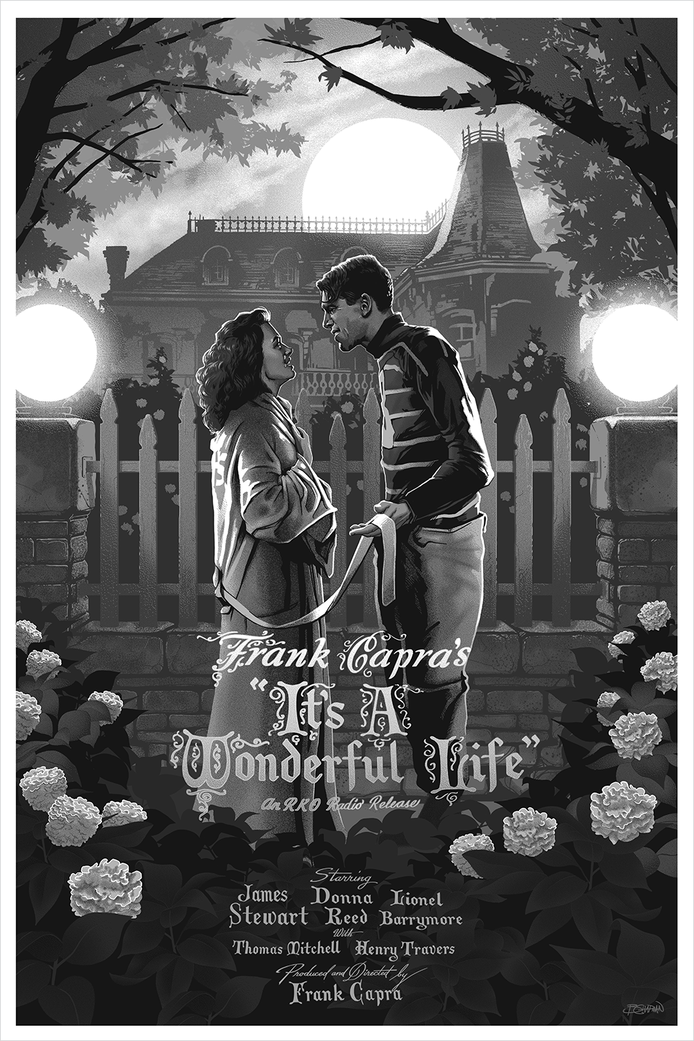 "I'll Give You the Moon, Mary" Black & White Variant by Barret Chapman