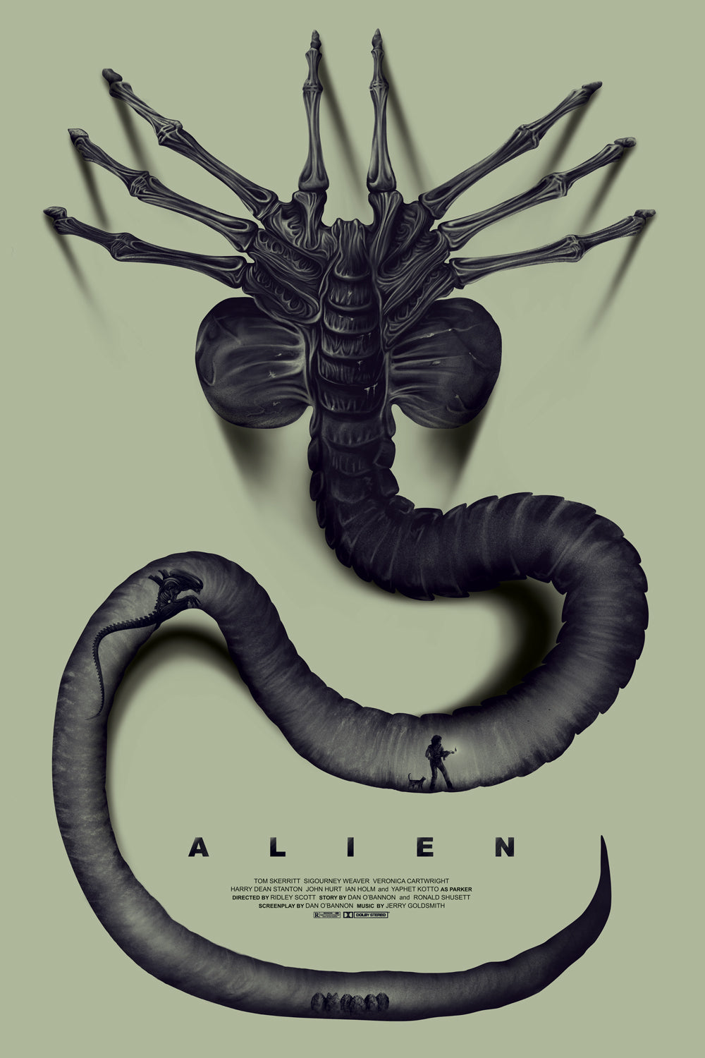 "Alien Facehugger" Metallic Print by Benedict Woodhead