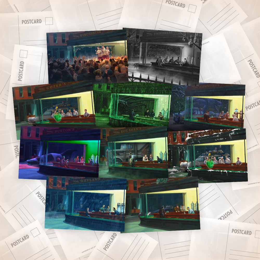 Horrorhawks Horror/Sci-Fi Postcard Set