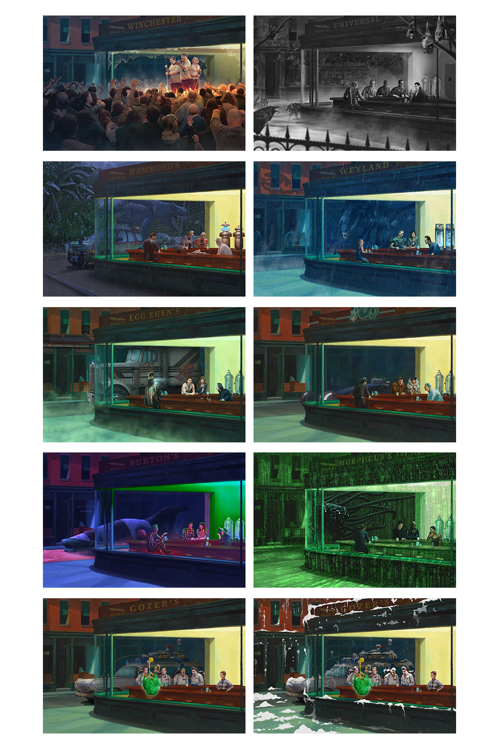 Horrorhawks Horror/Sci-Fi Postcard Set