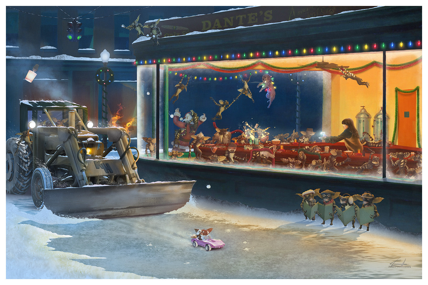 "Nightgremlins" Santa Variant by Casey Callender
