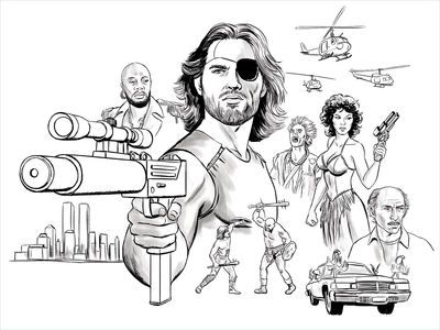 "Snake Plissken, The Deadliest Man Alive" Sketch Ink Variant by Christian Garland