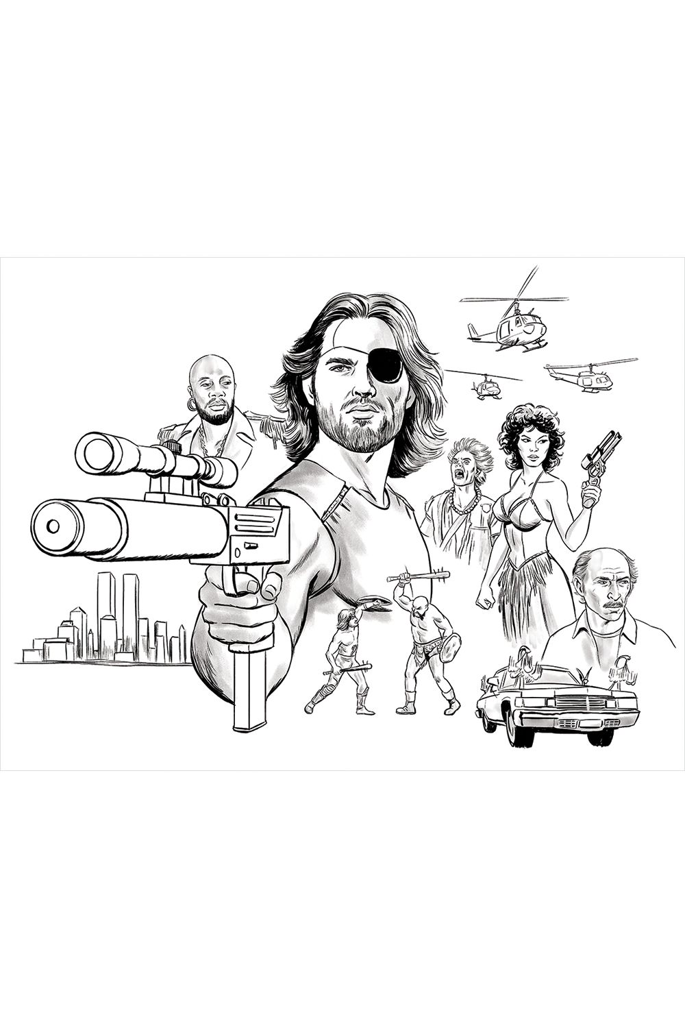 "Snake Plissken, The Deadliest Man Alive" Sketch Ink Variant by Christian Garland