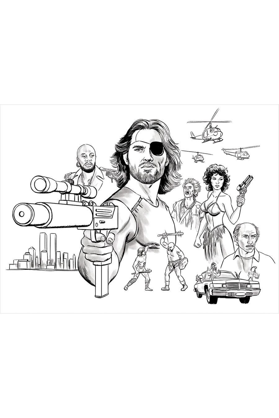 "Snake Plissken, The Deadliest Man Alive" Sketch Ink Variant by Christian Garland