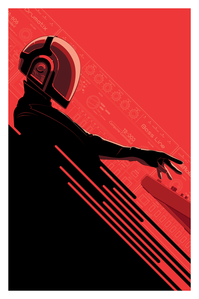"Daft Roots - Red" Metallic Print by Craig Drake