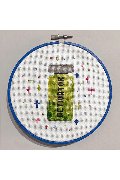 "Activator" Elisabeth Blue Cross Stitch Original by Emily Larrabee