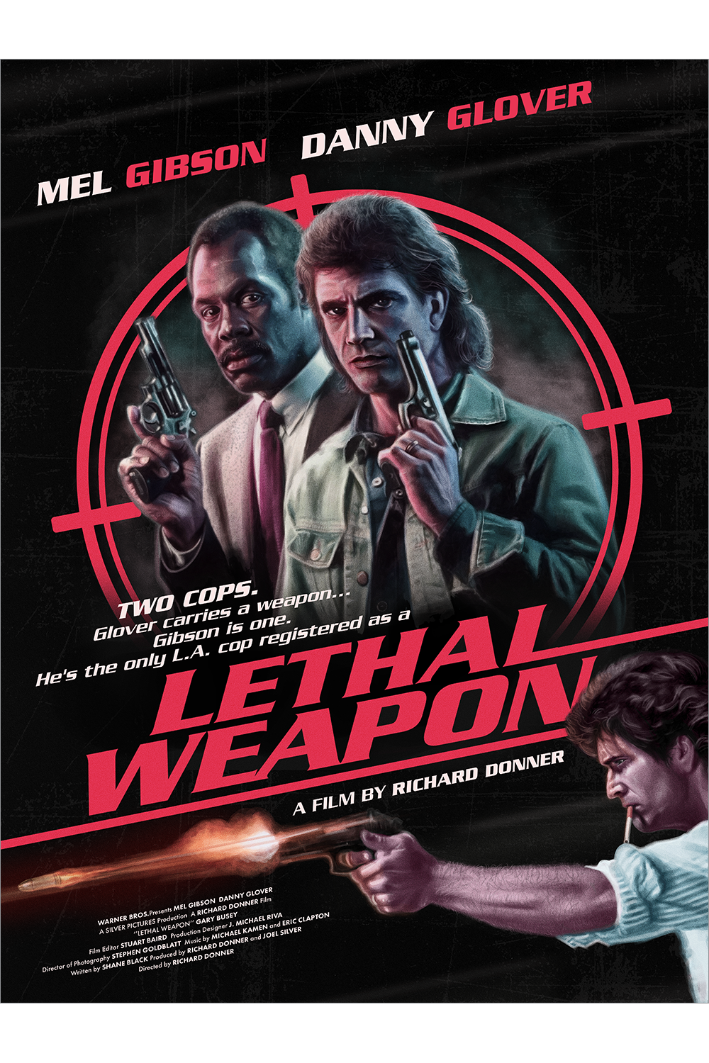 "TWO COPS. Glover Carries One.....Gibson is ONE!!" by Gibson Graphix