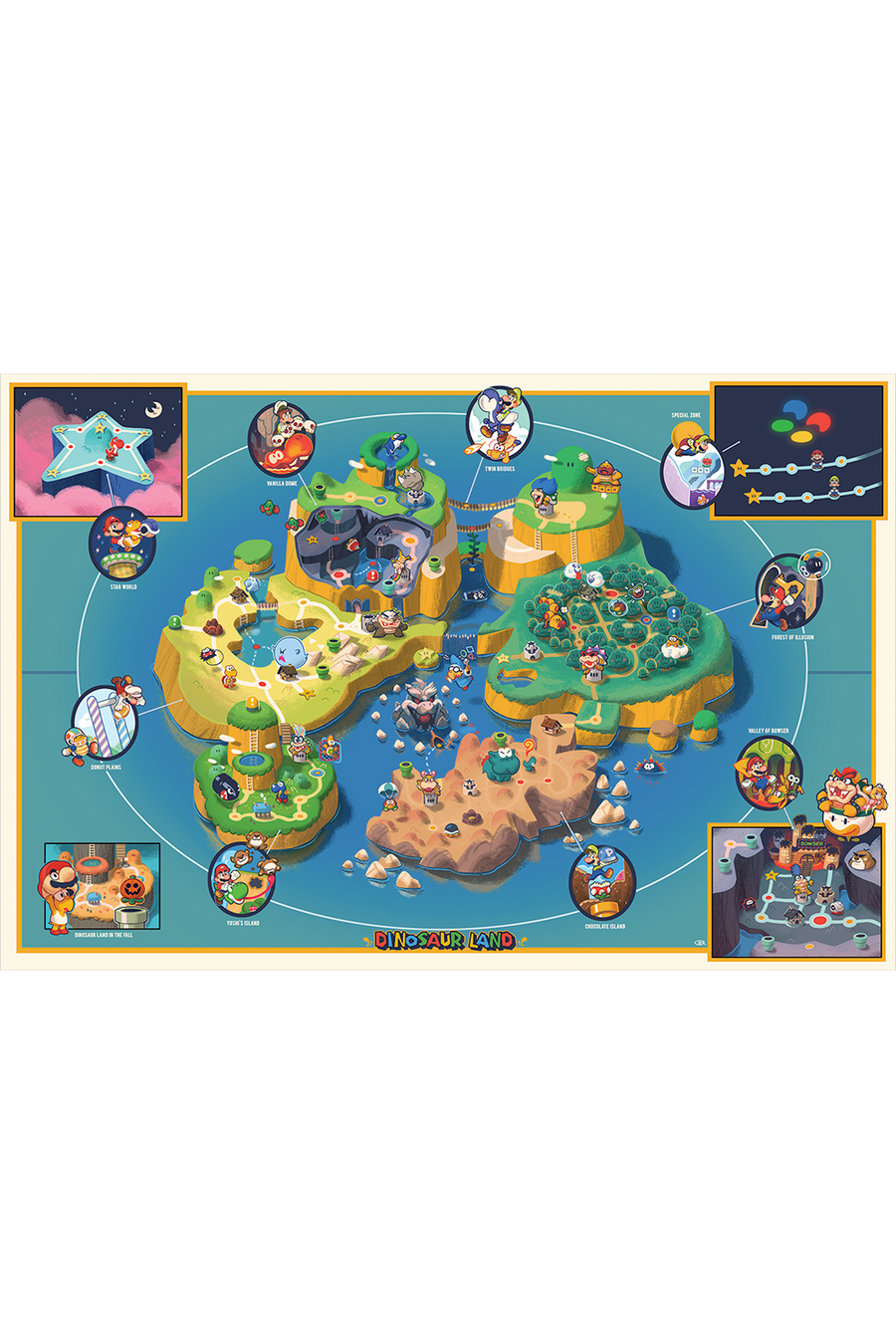 "Dinosaur Land Map" by Glen Brogan