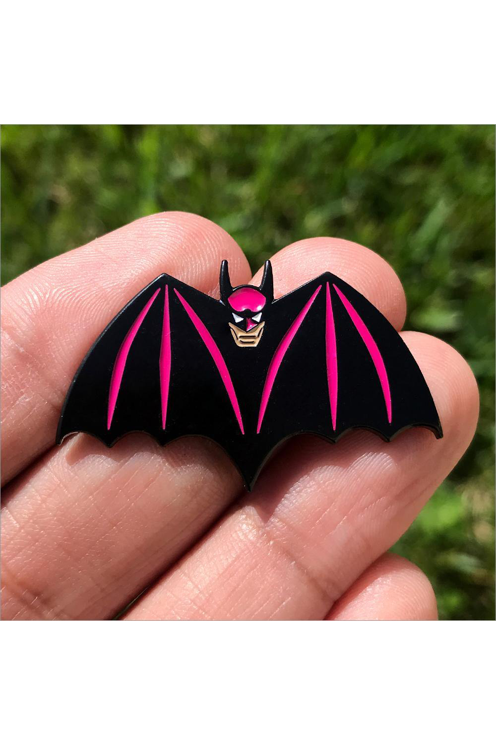 590. "Batman" Pink Pin by Hellraiser Designs