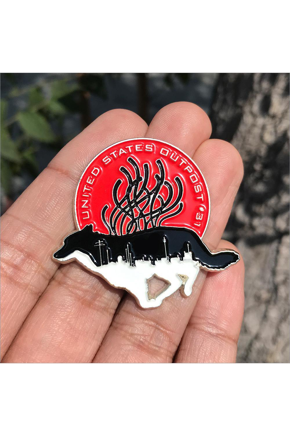 612. "Outpost #31" Red Pin by Hellraiser Designs and Andrew Swainson