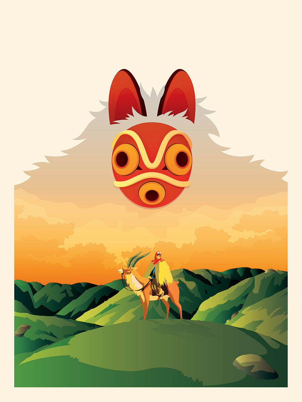 "The Wolf Princess and Ashitaka" by Joseph K. Roman