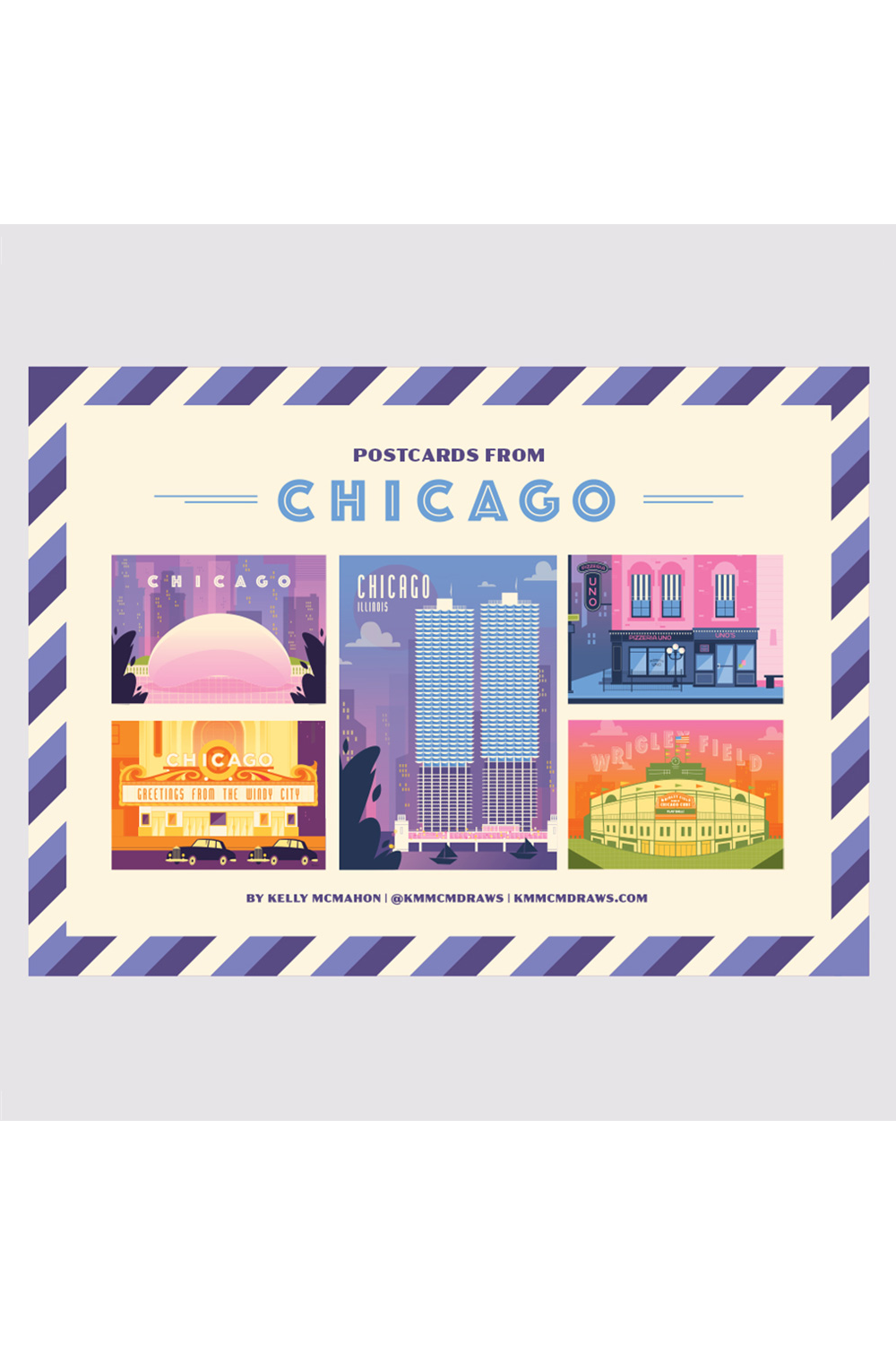 "Postcards from Chicago" Postcard Set by McMahon