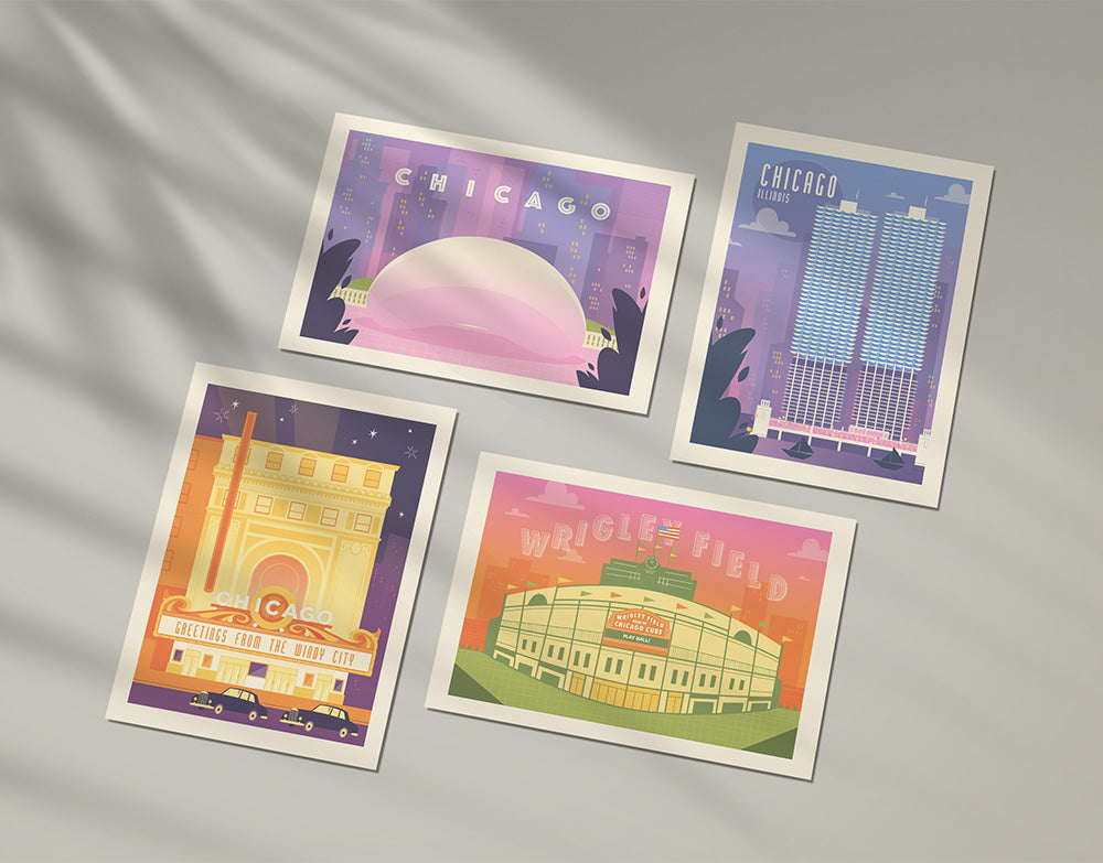 "Postcards from Chicago" Postcard Set by McMahon