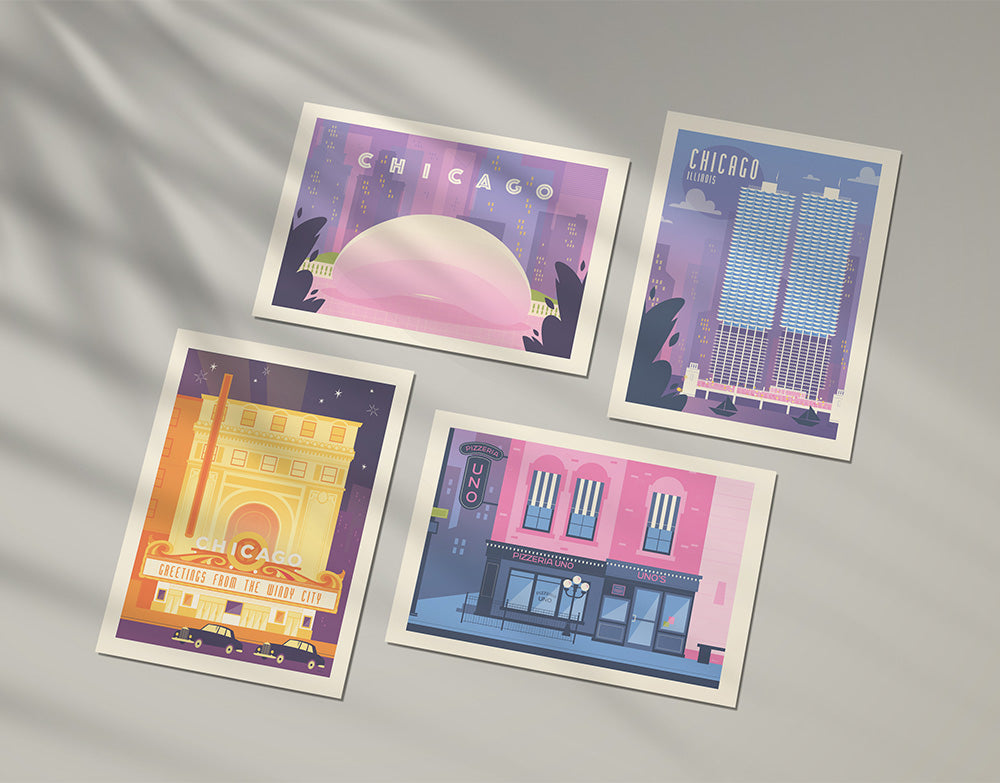 "Postcards from Chicago" Postcard Set by McMahon