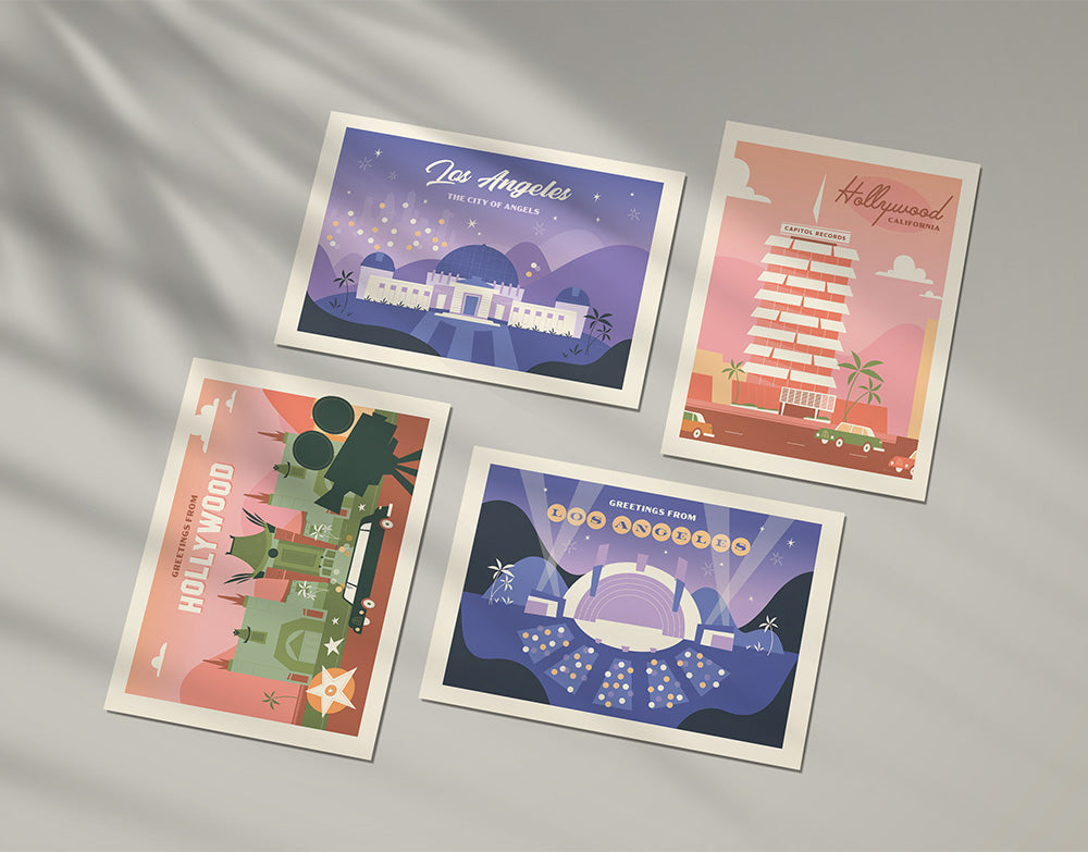 "Postcards from Los Angeles" Postcard Set by Kelly McMahon
