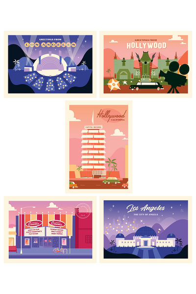 "Postcards from Los Angeles" Postcard Set by Kelly McMahon