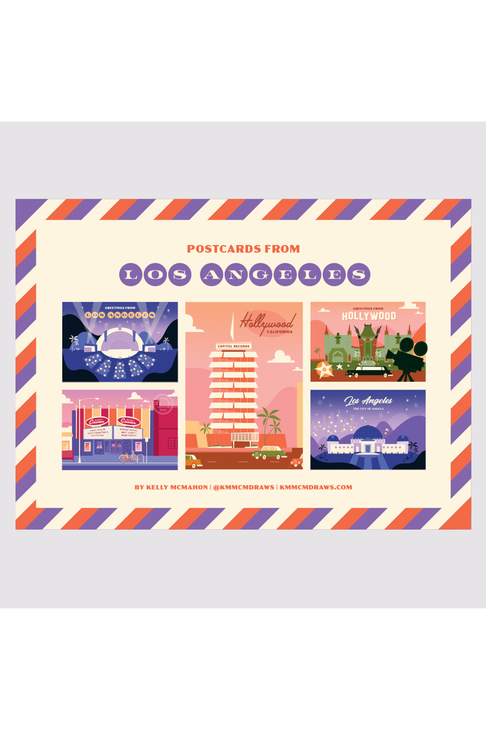 "Postcards from Los Angeles" Postcard Set by Kelly McMahon