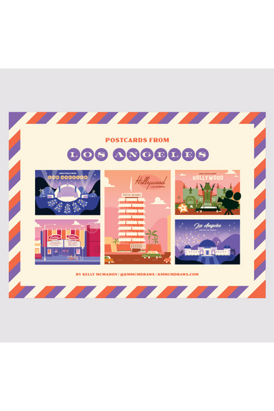 "Postcards from Los Angeles" Postcard Set by Kelly McMahon