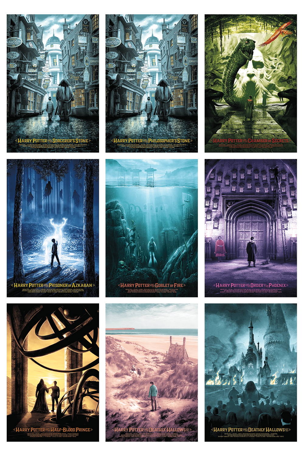The Wizarding World Postcard Set by Kevin M Wilson / Ape Meets Girl