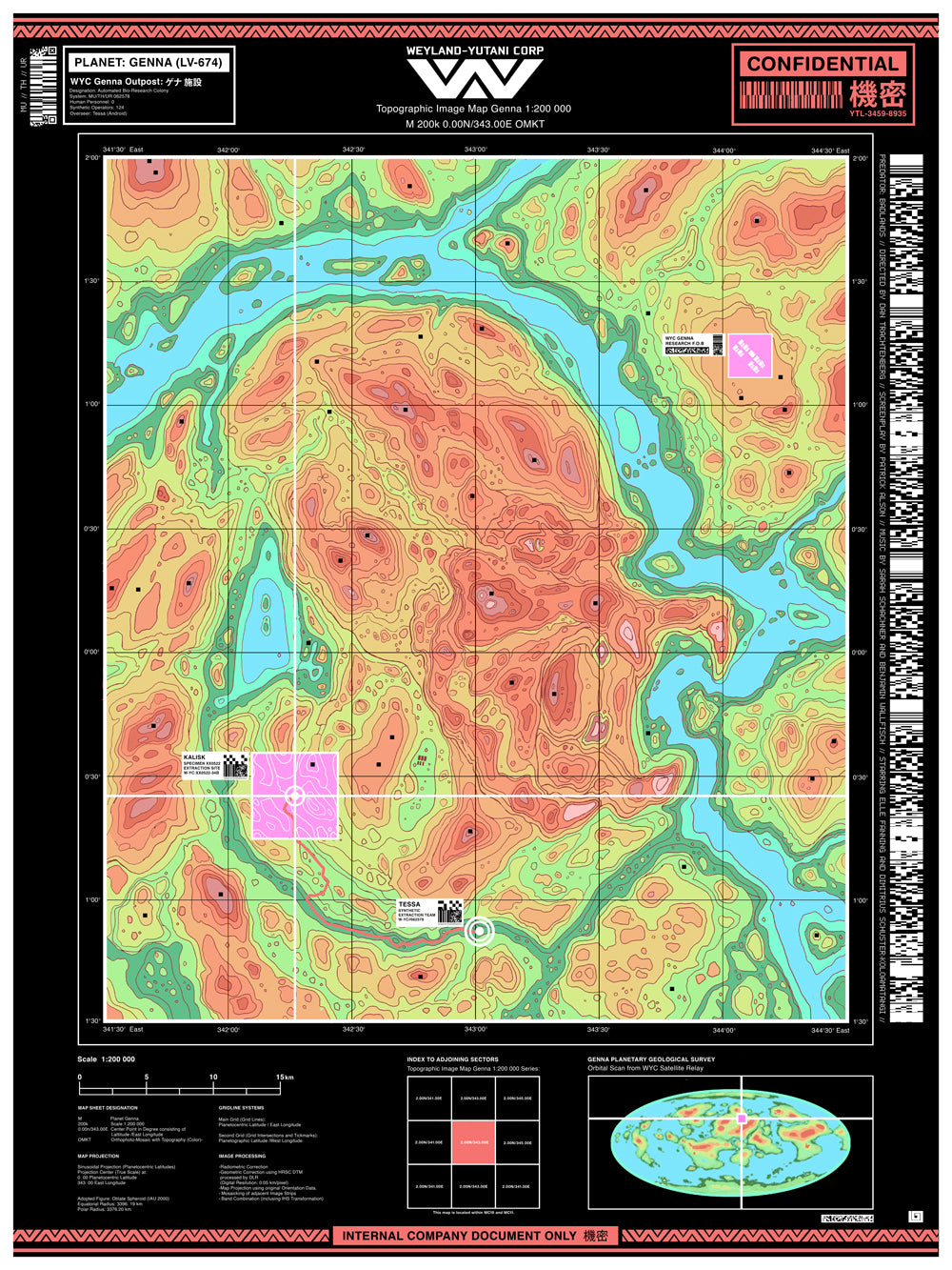 "Weyland-Yutani Geological Survey of the planet Genna (Predator Badlands)" by Laurie Greasley