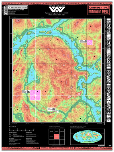 "Weyland-Yutani Geological Survey of the planet Genna (Predator Badlands)" by Laurie Greasley