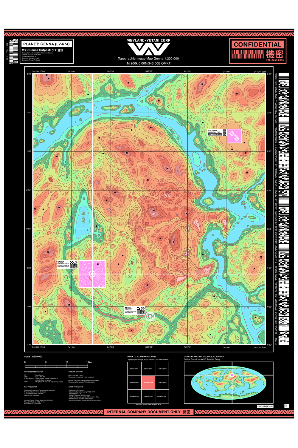 "Weyland-Yutani Geological Survey of the planet Genna (Predator Badlands)" by Laurie Greasley