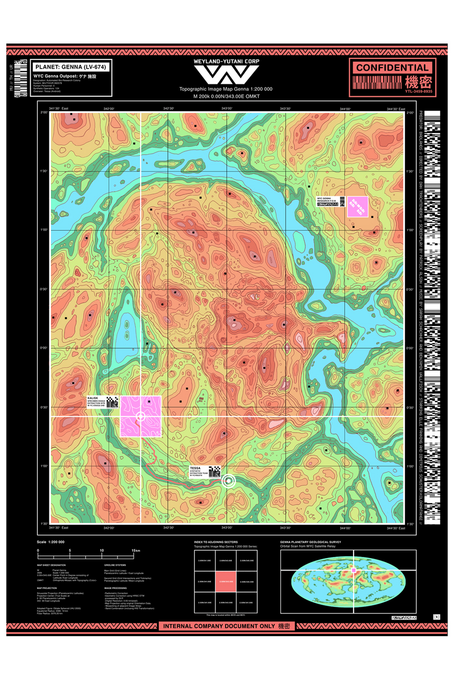 "Weyland-Yutani Geological Survey of the planet Genna (Predator Badlands)" by Laurie Greasley