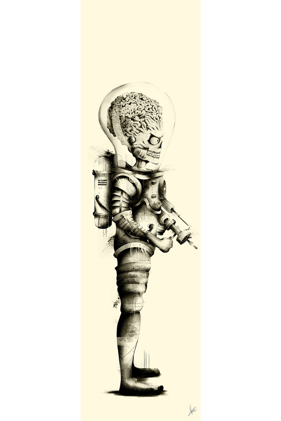 Tribute to Tim Burton: "Martian" Small Series by Marie Bergeron