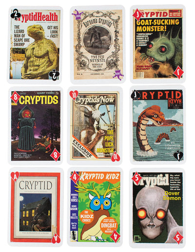 "54 Cryptids" Standard Poker Playing Cards Deck by Todd Alcott