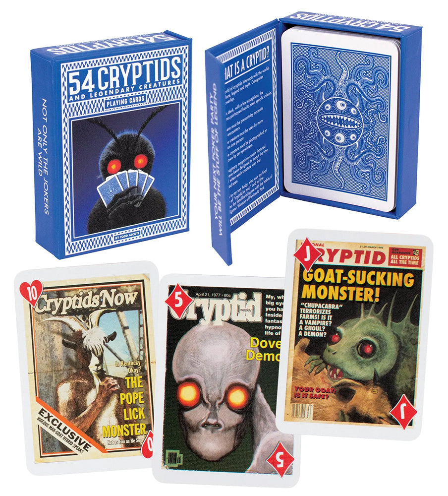 "54 Cryptids" Standard Poker Playing Cards Deck by Todd Alcott