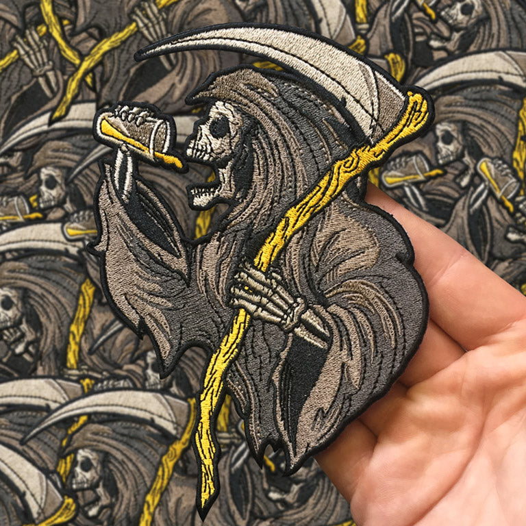 "Drinkin Reaper Gray" Patch by Matthew Johnson