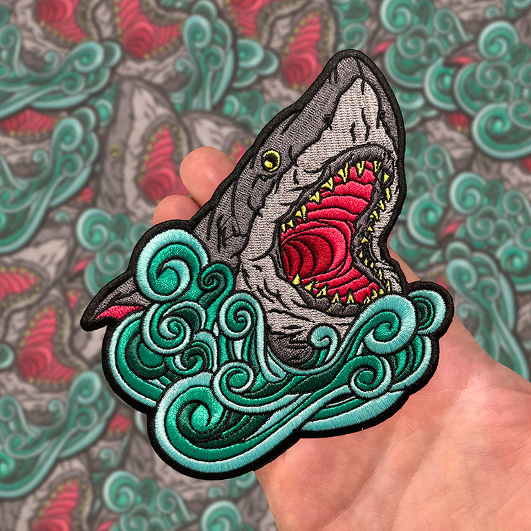"Great White Shark Blue Water" Patch by Matthew Johnson