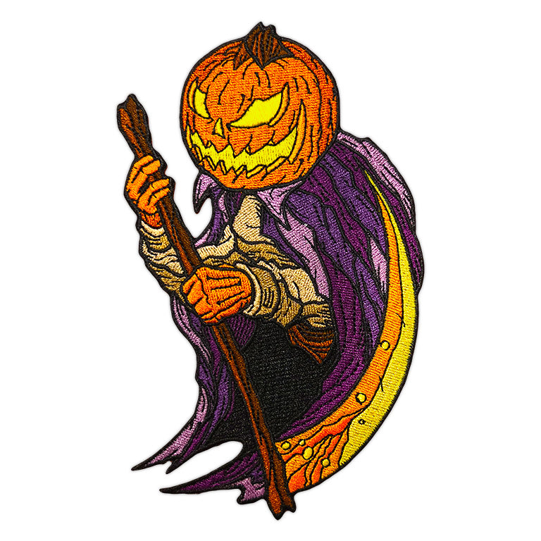 "Pumpkin Reaper Standard Yellow Scythe" Patch by Matthew Johnson