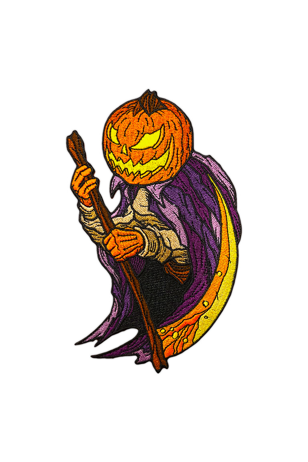 "Pumpkin Reaper Standard Yellow Scythe" Patch by Matthew Johnson