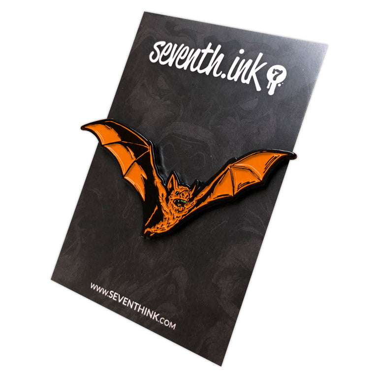 877. "Orange Bat" Pin by Matthew Johnson