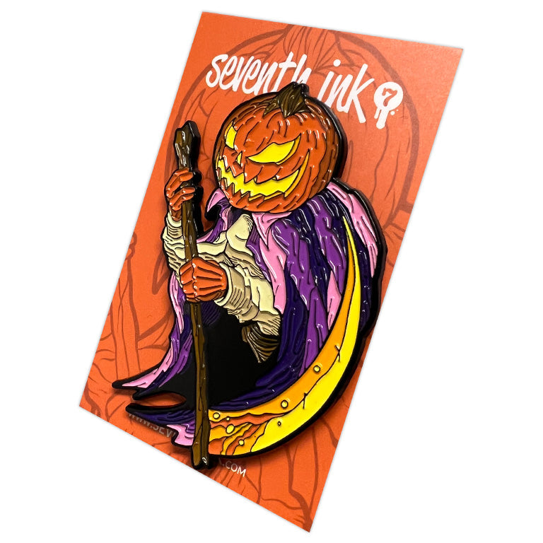 858. "Pumpkin Reaper Standard Yellow Scythe" Pin by Matthew Johnson